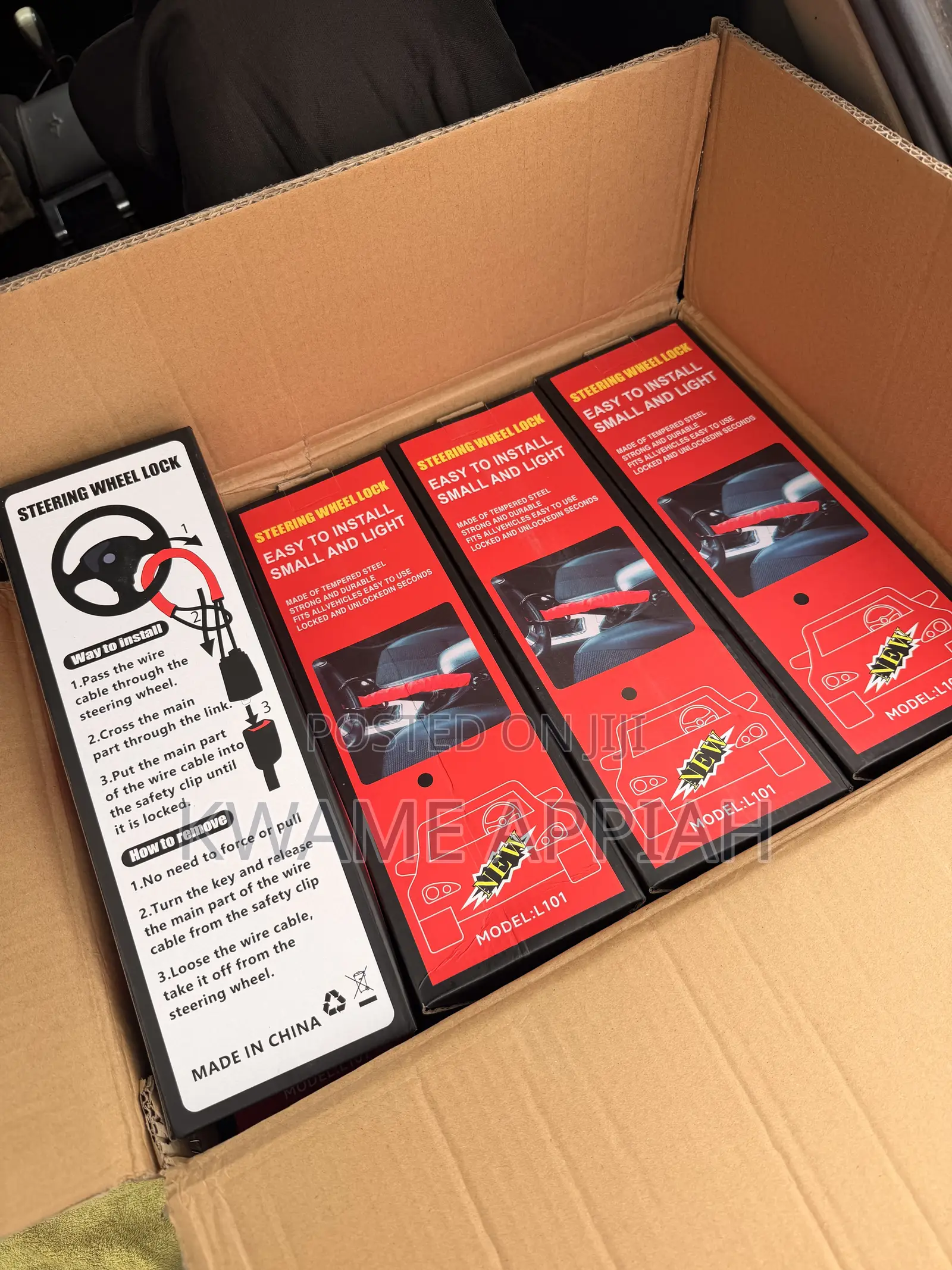 Steering Wheel Lock ~ Anti-Theft Steel Cable
