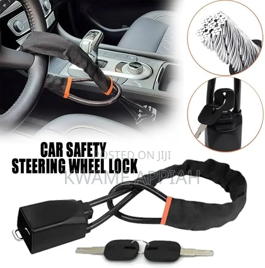 Steering Wheel Lock ~ Anti-Theft Steel Cable