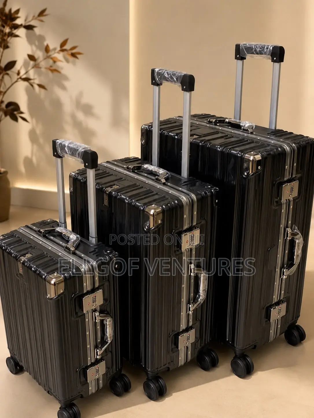 3-Piece Premium Hard Shell Travel Luggage Set With TSA Lock 360 Wheel