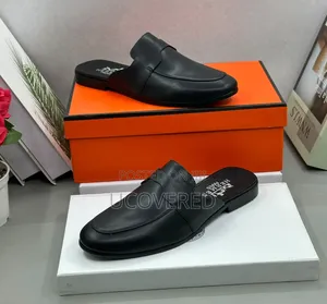 Black Leather Hermès Mules