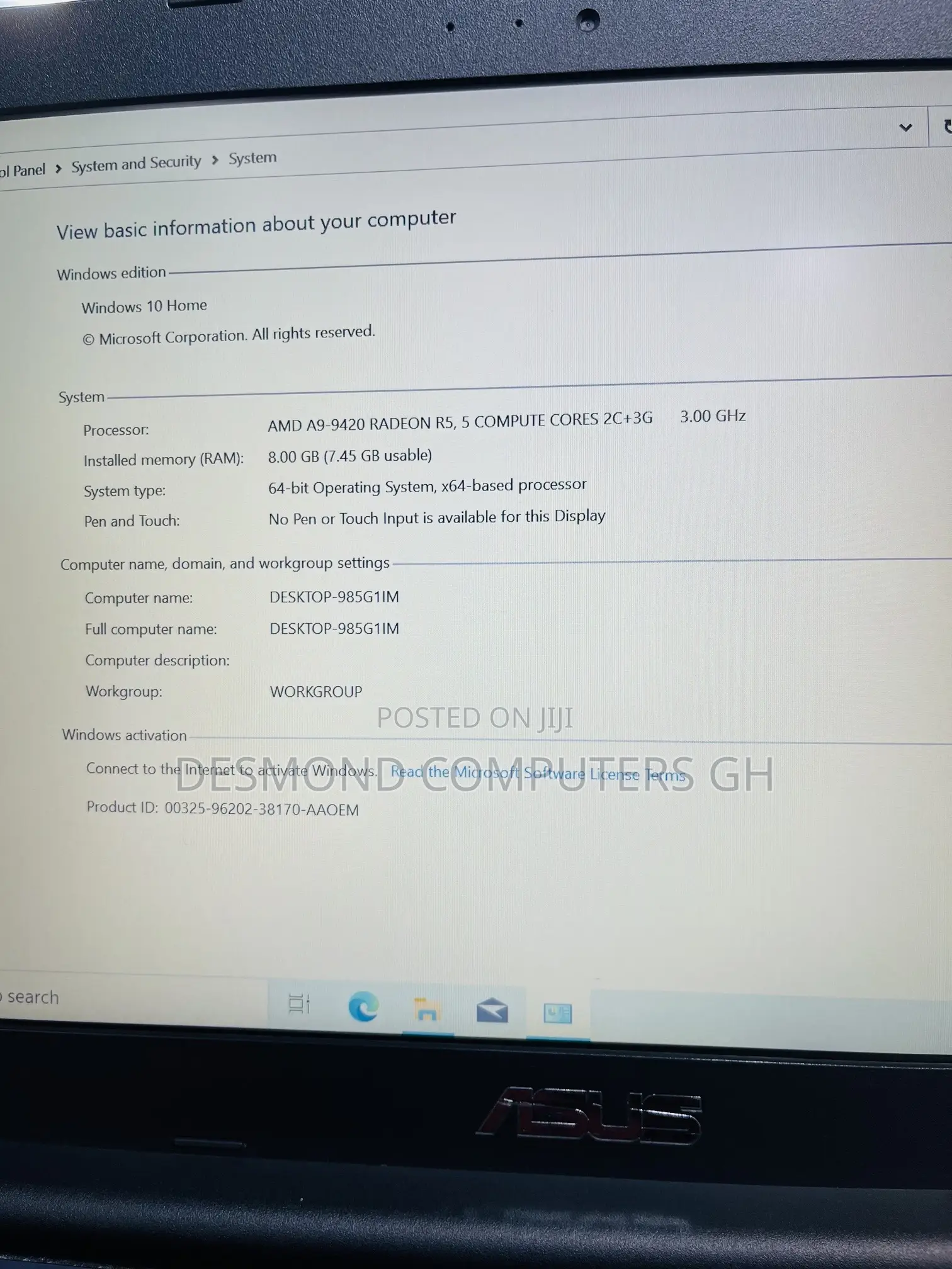 Laptop Asus E402SA 8GB AMD SSD 256GB