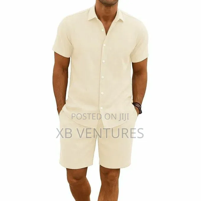 COOFENRISY 2 Piece Short Sleeve Shirts and Shorts