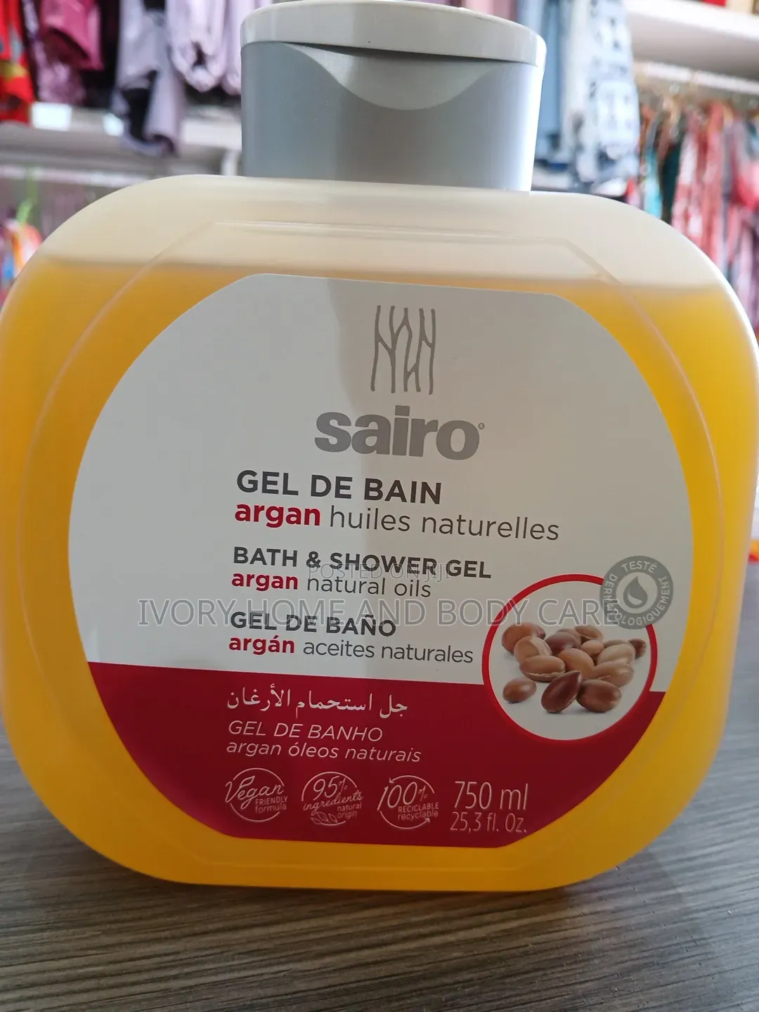 Sairo Bath and Shower Gel. Argan Natural Oils