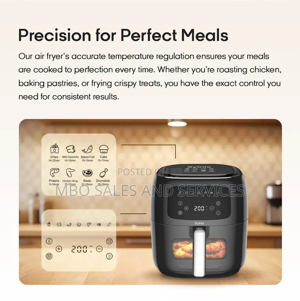 Syinix Digital Air FRYER 3D Heat Circulation Nonstick and Odor Free