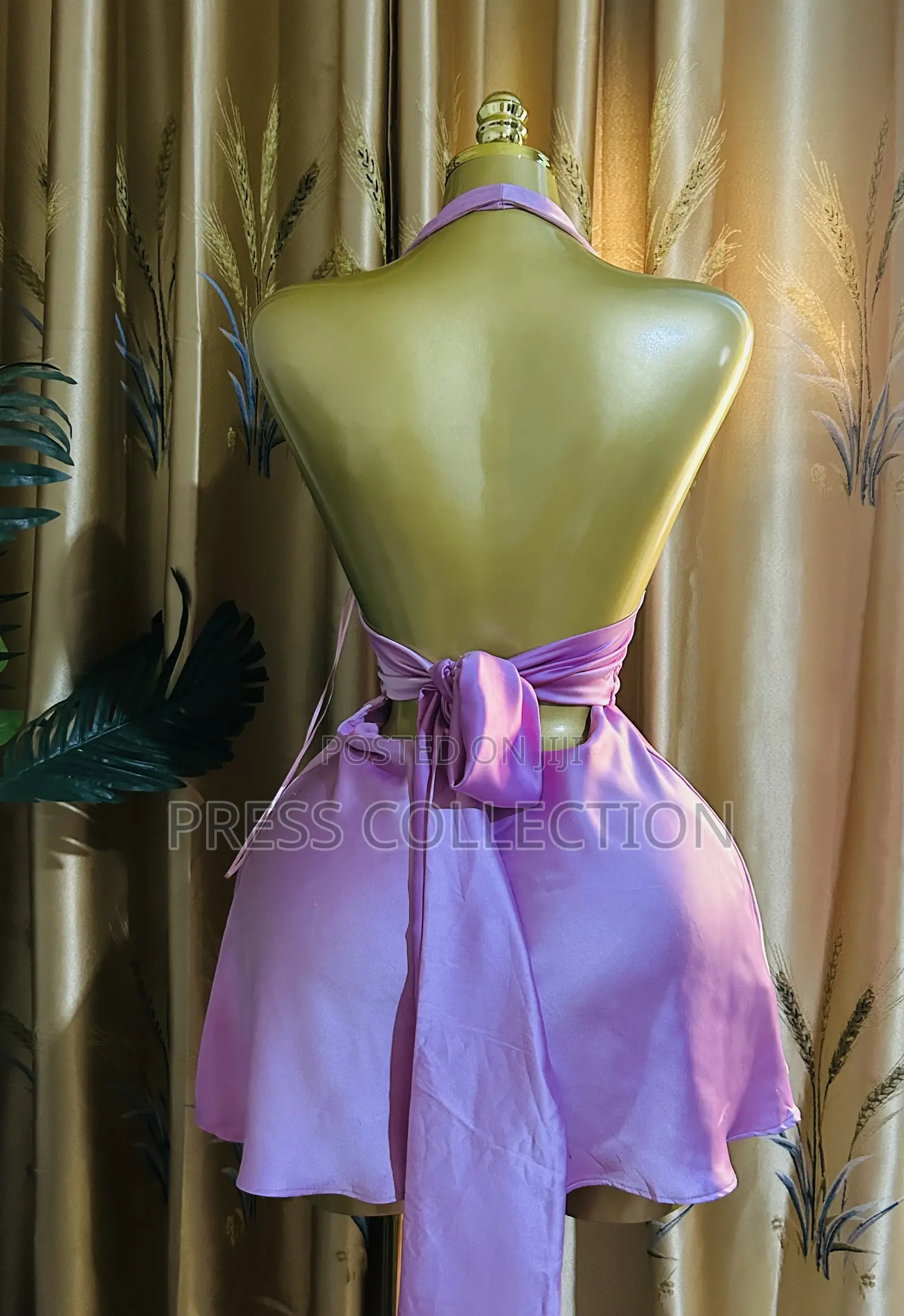 Elegant Pink Halter Skater Mini Dress | Party, Date Summer Outfit
