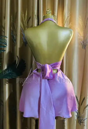 Elegant Pink Halter Skater Mini Dress | Party, Date Summer Outfit