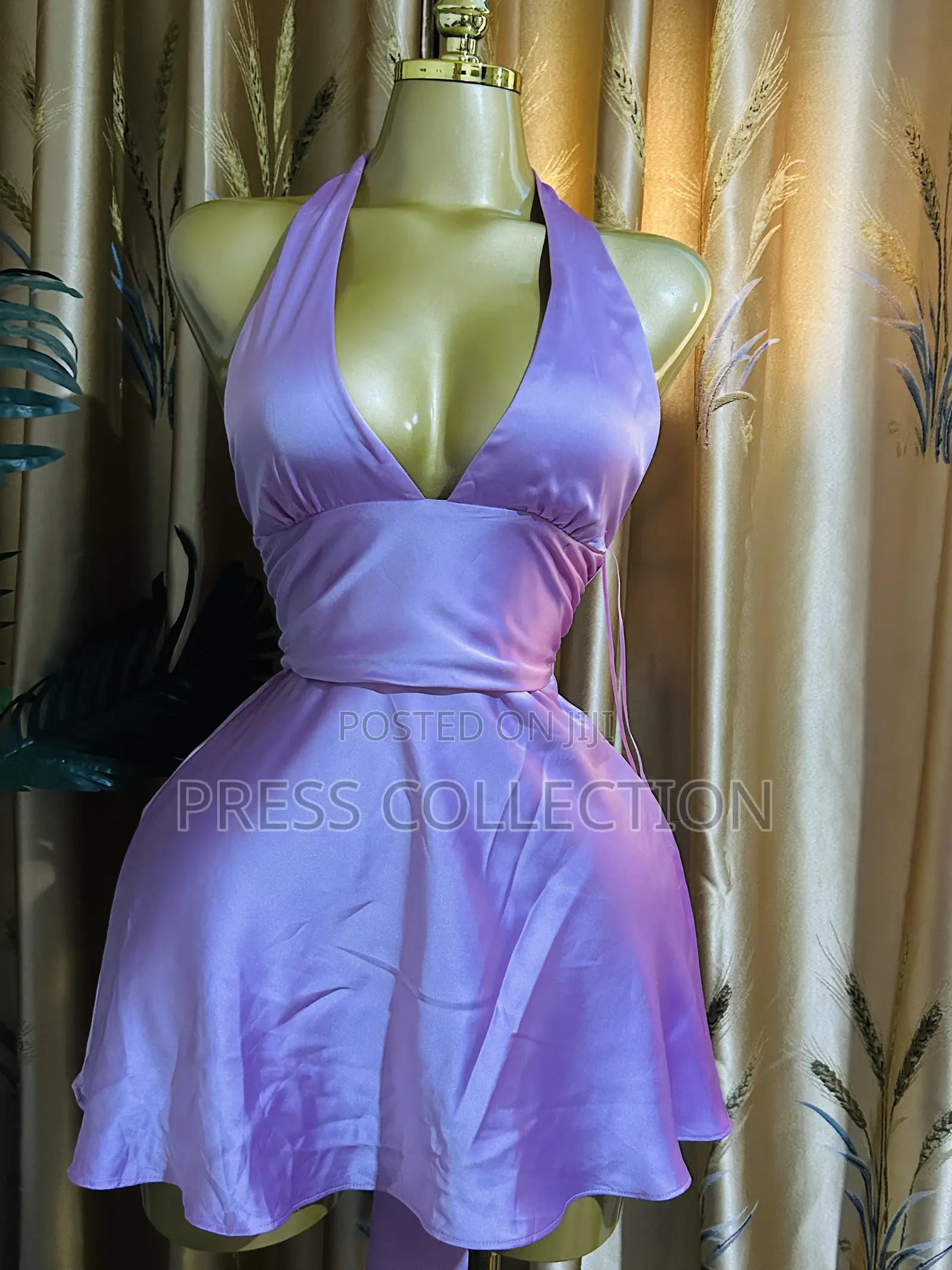 Elegant Pink Halter Skater Mini Dress | Party, Date Summer Outfit