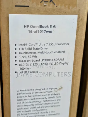New Laptop HP OmniBook 5 16" 16GB Intel Core Ultra 7 SSD 1T