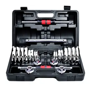 30kg Chrome Adjustable Dumbell Set With Long Bar