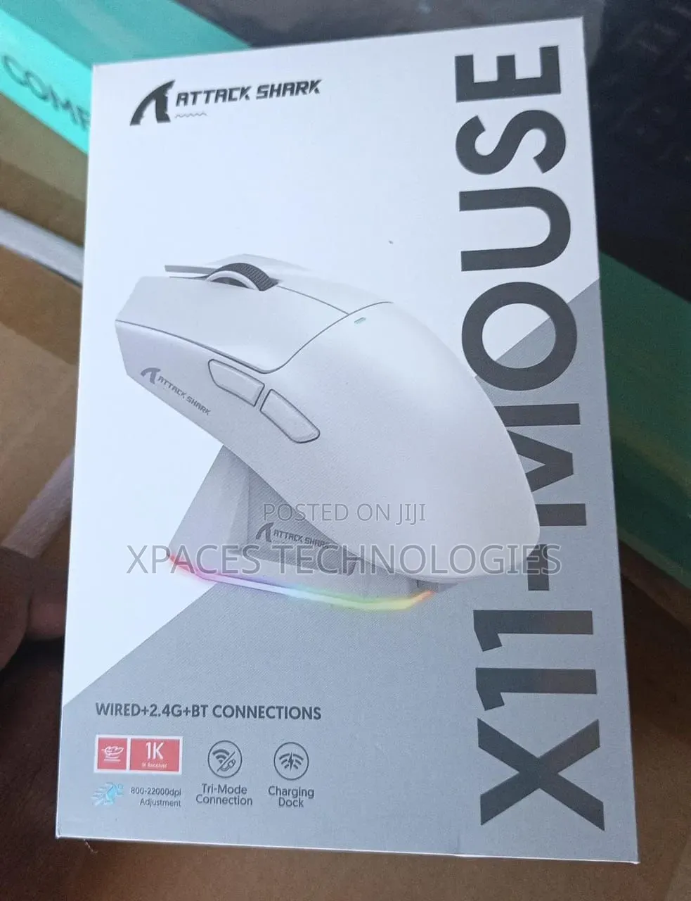 Attack Sharrk X11 Mouse Wireless 2.4g+Bt Connection With Charging Dock