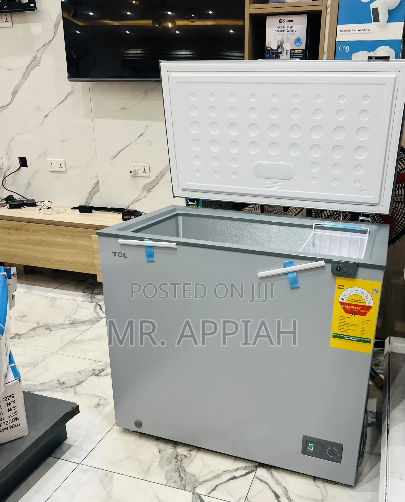 Efficient TCL 200Liters Single Door Electric Chest Freezer(gray).