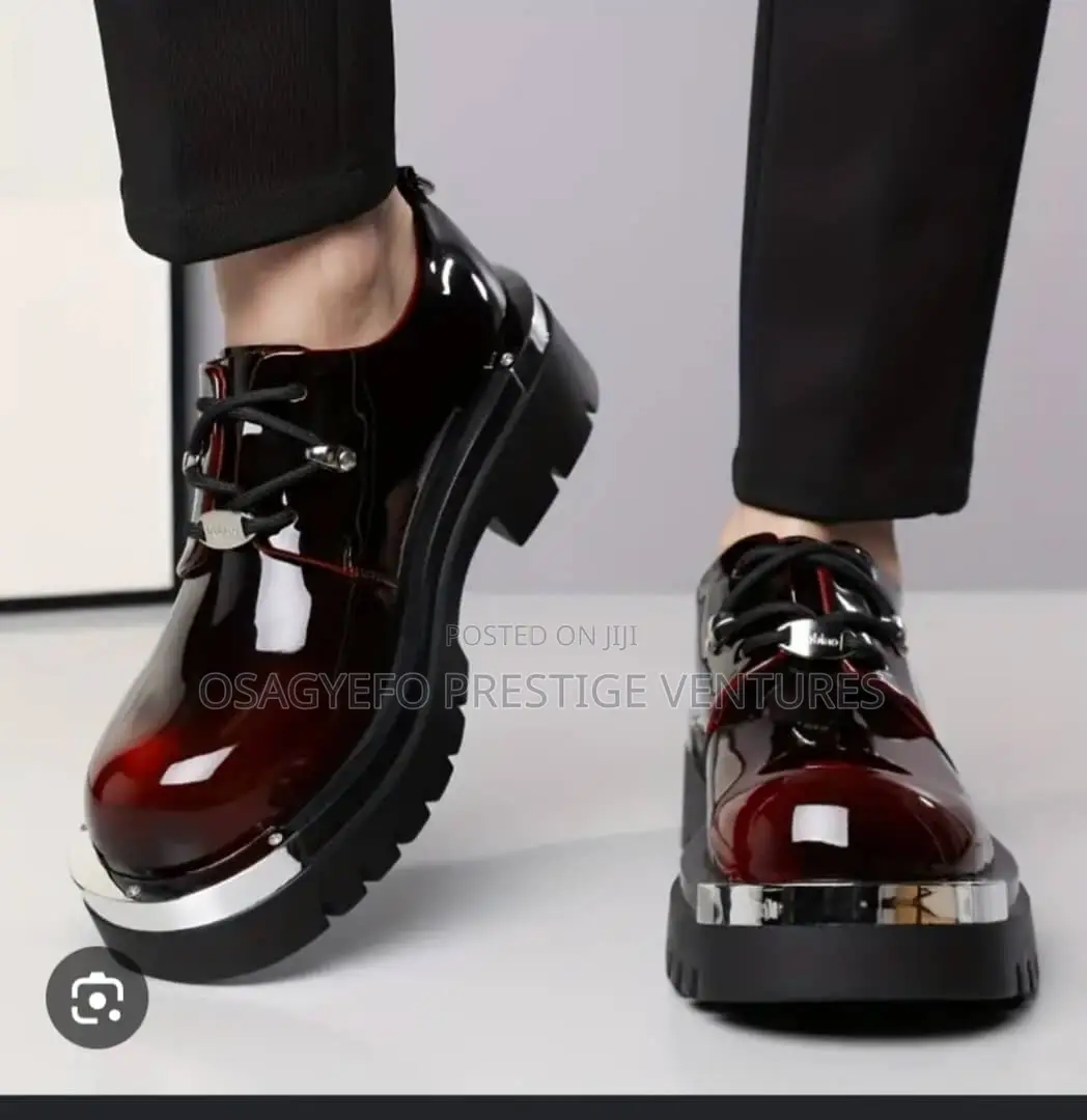 High-Gloss Patent Leather Finish Oxfords Shoes