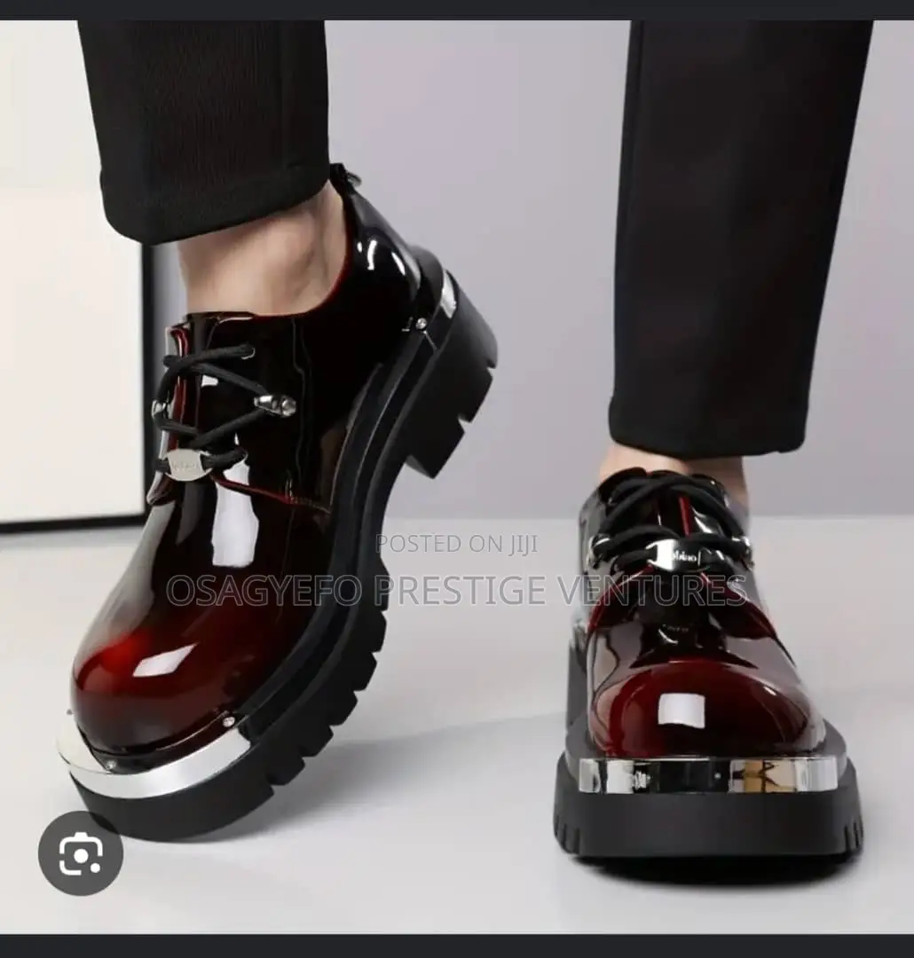 High-Gloss Patent Leather Finish Oxfords Shoes