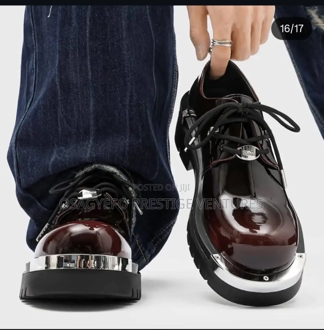 High-Gloss Patent Leather Finish Oxfords Shoes