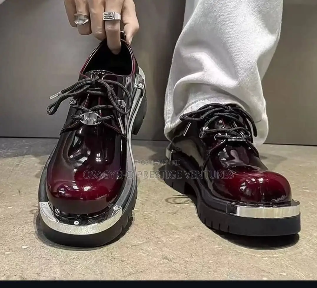 High-Gloss Patent Leather Finish Oxfords Shoes
