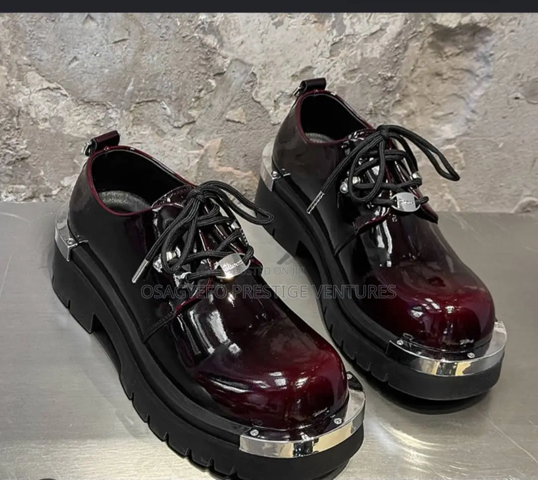 High-Gloss Patent Leather Finish Oxfords Shoes