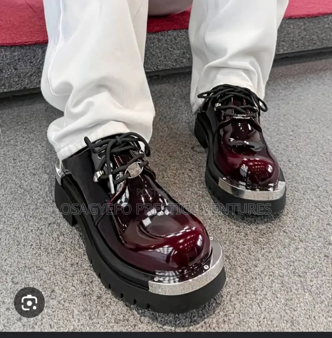 High-Gloss Patent Leather Finish Oxfords Shoes