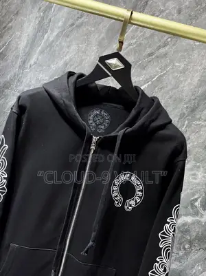 Chrome Hearts Zip Up Hoodie F**Kyou Horseshoe Floral Sleeve