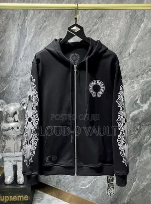 Chrome Hearts Zip Up Hoodie F**Kyou Horseshoe Floral Sleeve