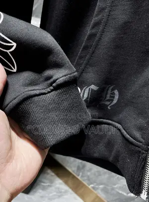 Chrome Hearts Zip Up Hoodie F**Kyou Horseshoe Floral Sleeve