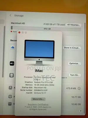Desktop Computer Apple iMac 24GB Intel Core i7 HDD 1T