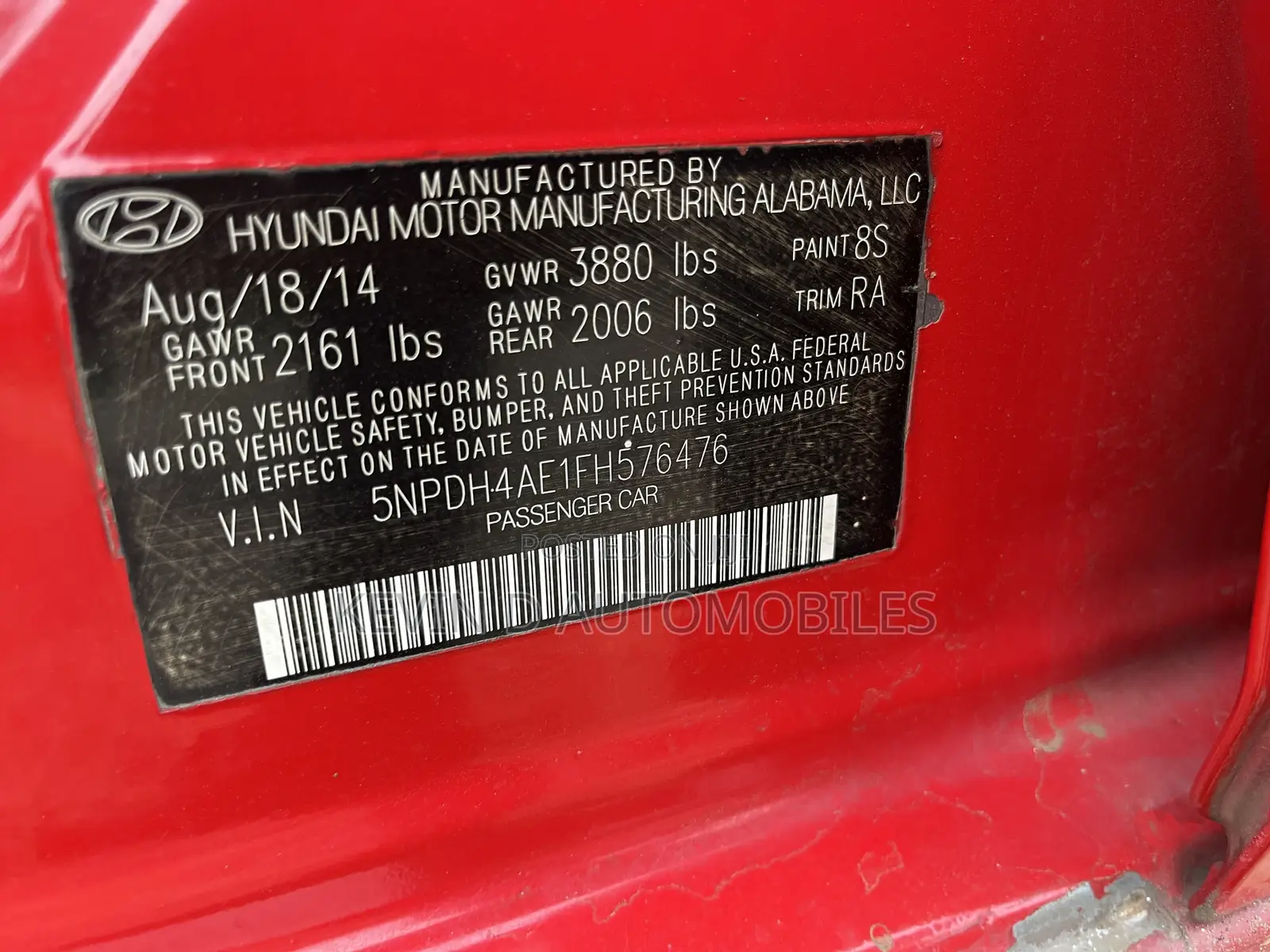 Hyundai Elantra Limited 4dr Sedan (1.8L 4cyl 6A) 2014 Red