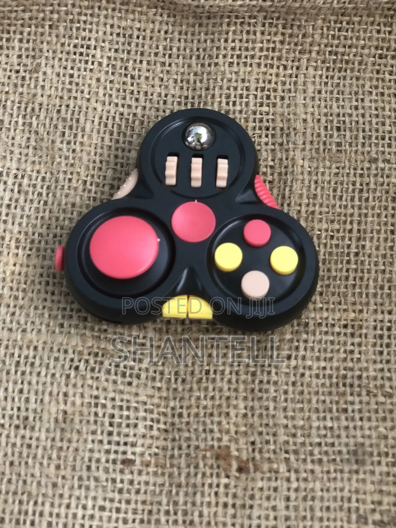 Fidget Pad Controller Toy - Black With Color Buttons