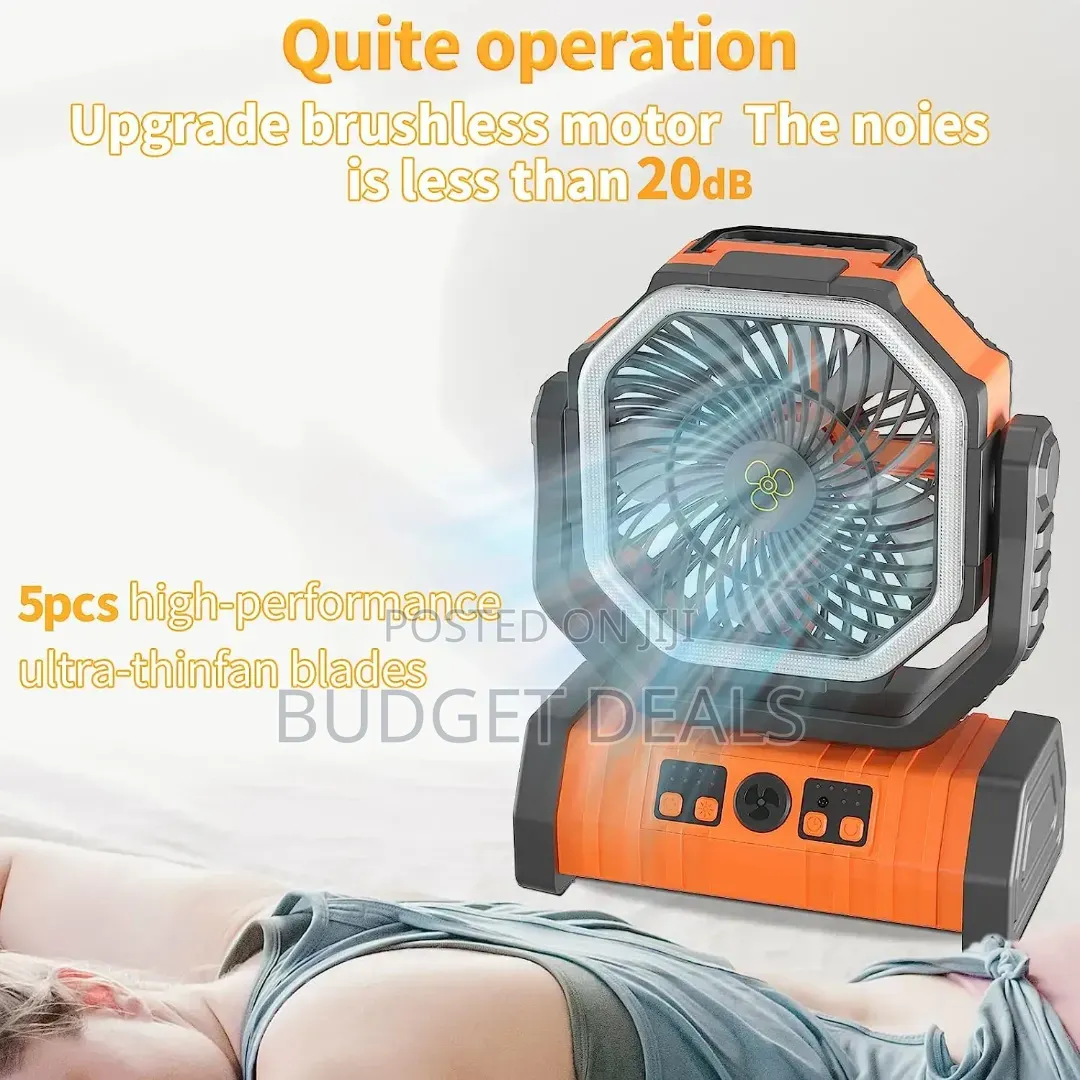 Multifunctional Rechargeable Fan With Power Bank and Light