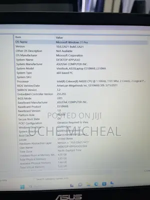 Laptop Asus Vivobook 15 4GB Intel Celeron SSD 128GB