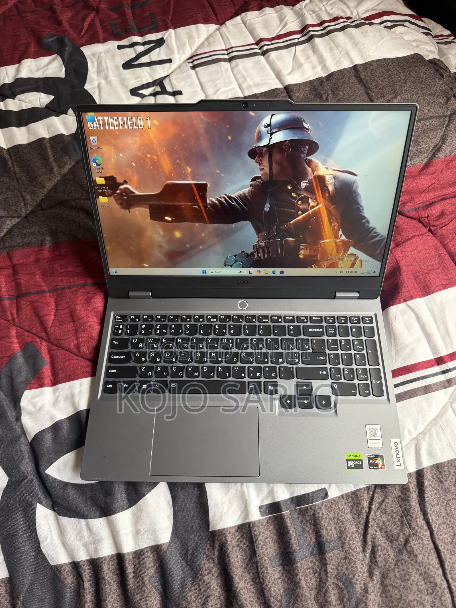 Laptop Lenovo LOQ 15ARP9 16GB AMD Ryzen 5 SSD 512GB