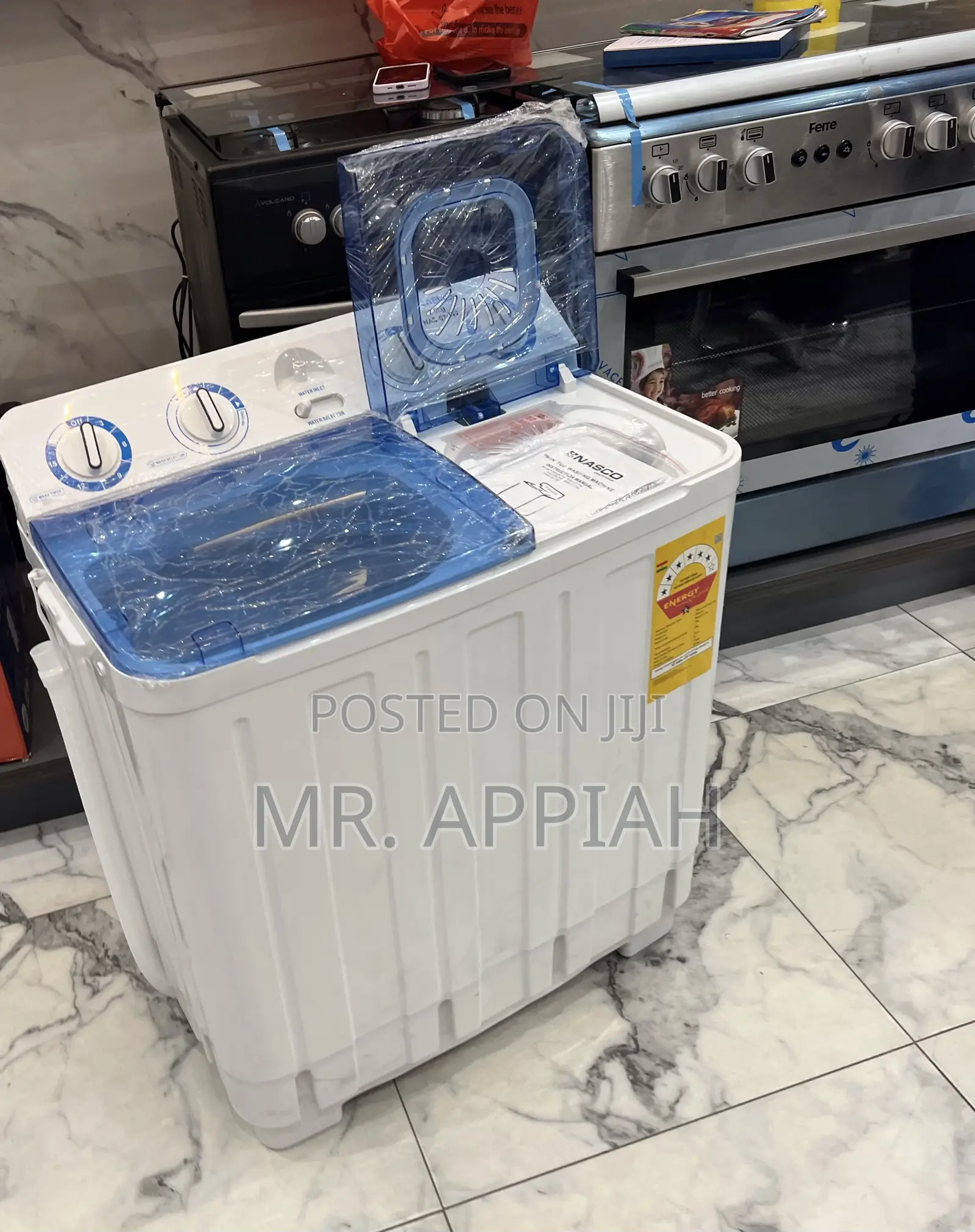 Extremely Classic Nasco 7kg Washing Machine With Transparent Lid.