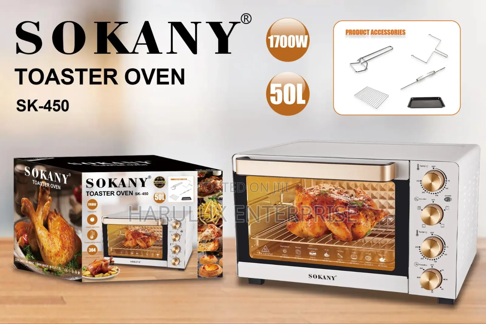 Sokany 50L Electric Toaster Oven - 1700W (SK-450)