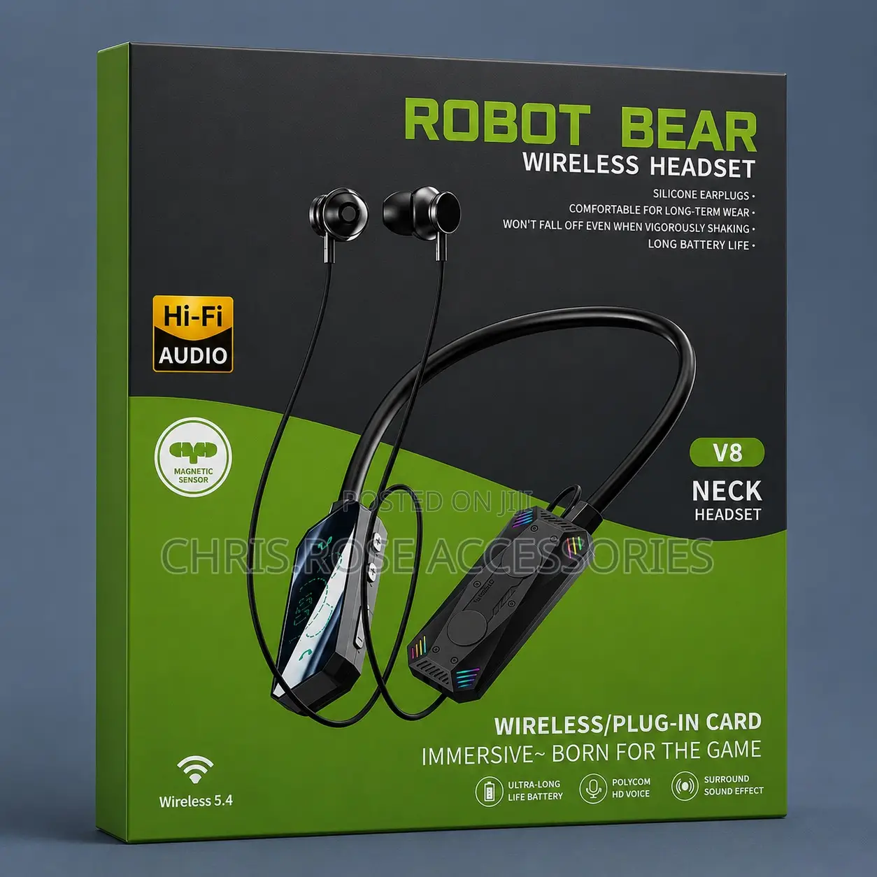 Wireless Neckband Earphones- V8