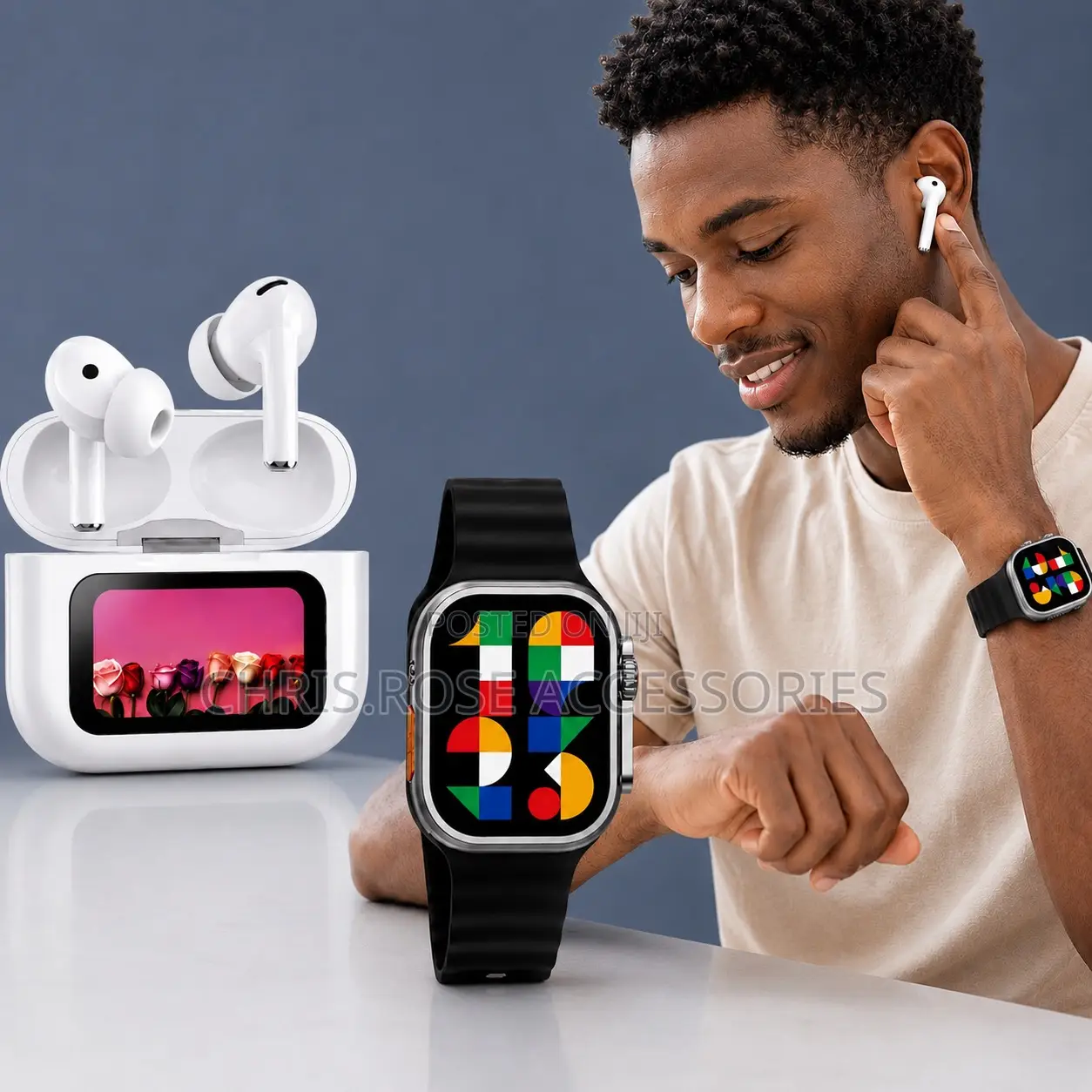 Smart Watch + Wireless Earbuds Combo