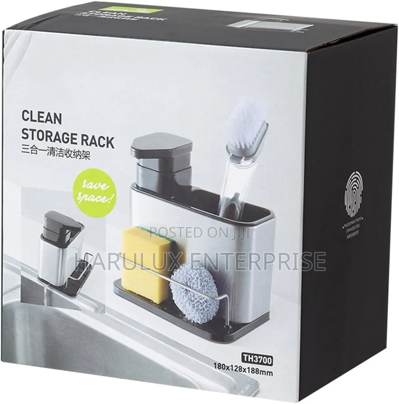 3-in-1 Stainless Steel Kitchen Sink Organizer Soap Dispenser