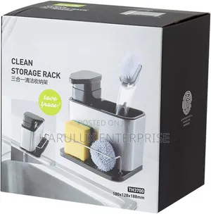 3-in-1 Stainless Steel Kitchen Sink Organizer Soap Dispenser
