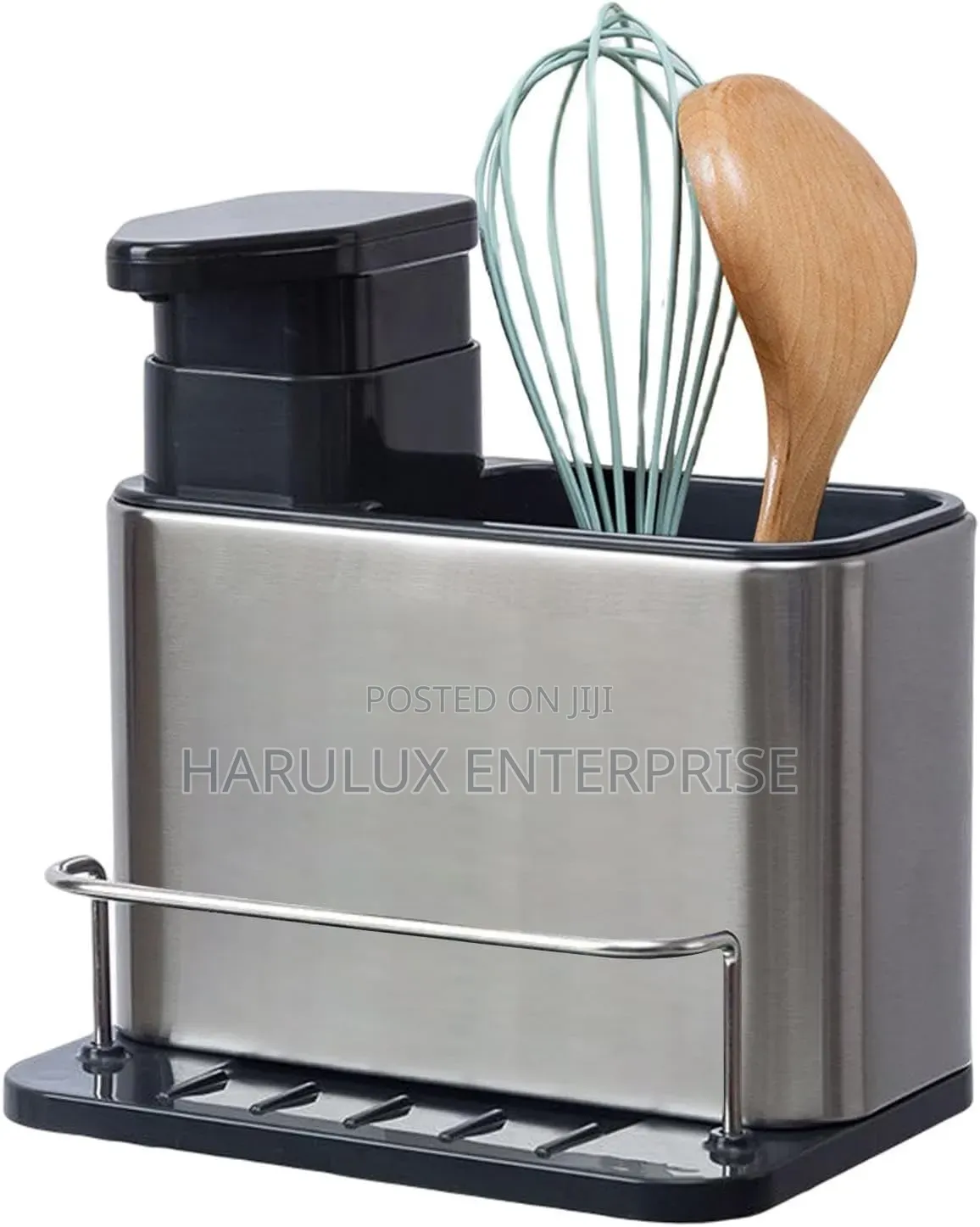 3-in-1 Stainless Steel Kitchen Sink Organizer Soap Dispenser