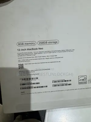 New Laptop Apple MacBook Neo 2026 8GB Apple M1 SSD 256GB