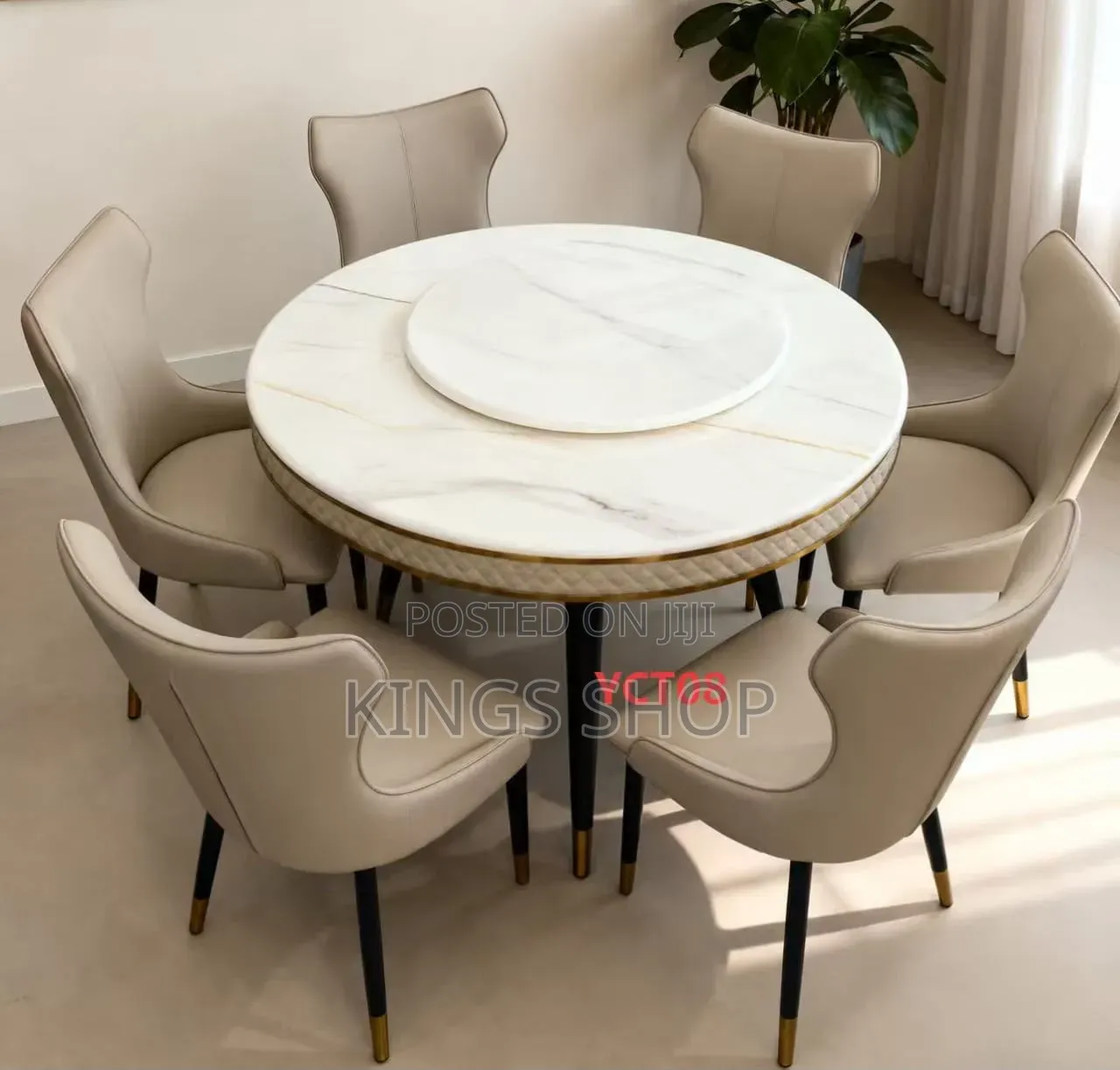 Executive Marble Dining Set 6 Chairs