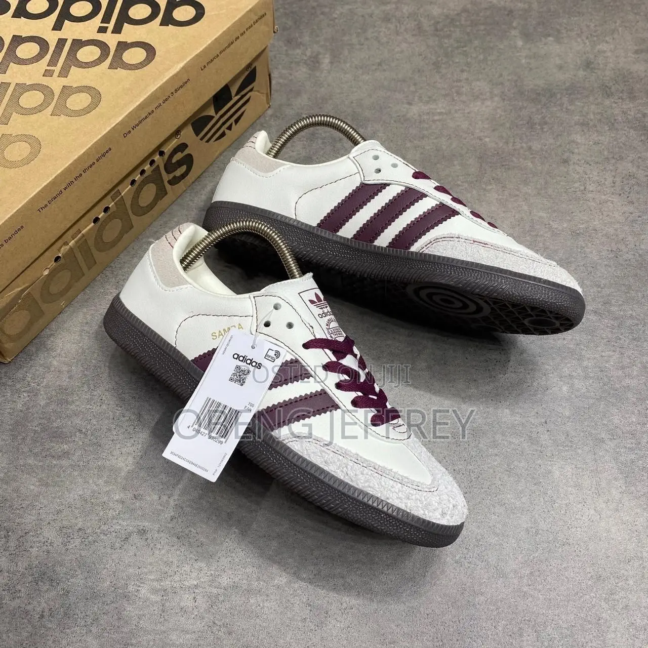 Original Adidas Samba OG White/Maroon