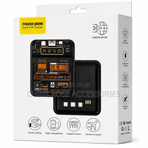 Super Fast Charging Power Bank With Built-in 4 Charging Cables