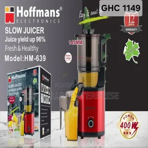 Hoffmans 400W Cold Press Slow Juicer - 145mm Wide Mouth (HM-639)