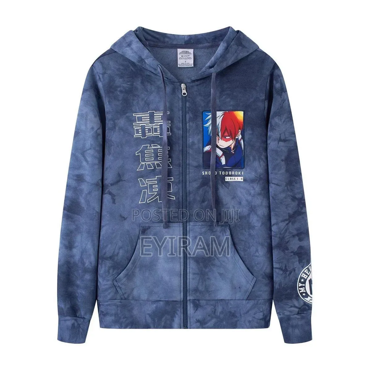 Original My Hero Academia "Shoto Todoroki" Tie-Dye Zip Hoodie