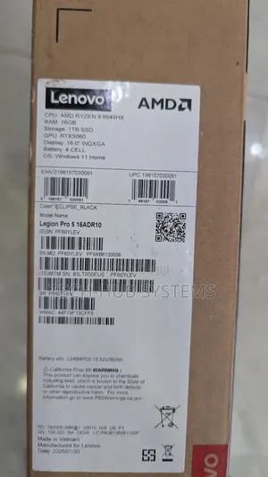 New Laptop Lenovo Legion 5i 16GB AMD Ryzen 9 SSD 1T