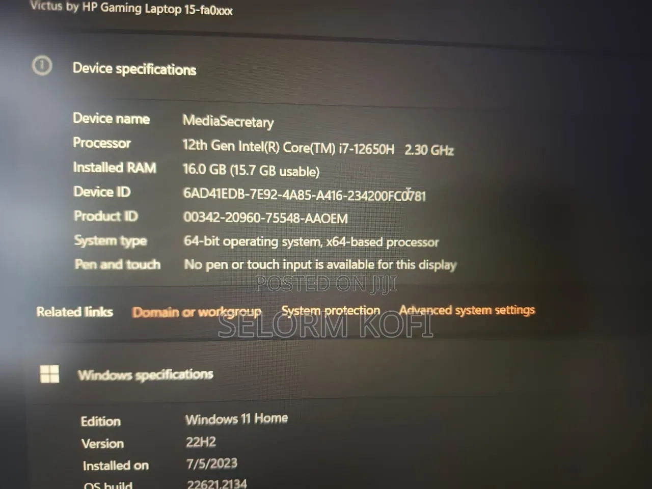 Laptop HP Victus 15 16GB Intel Core i7 SSD 1T