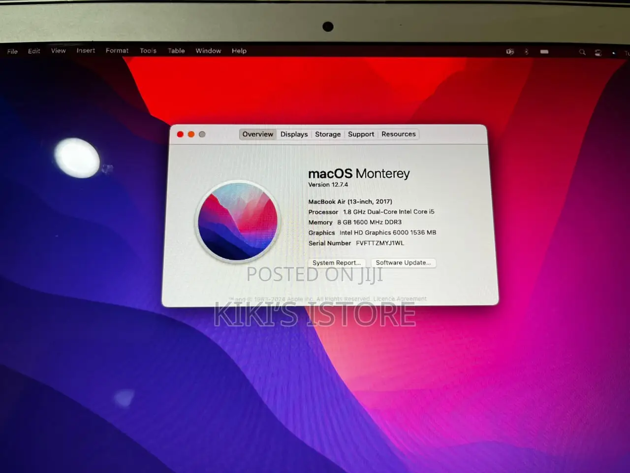 Laptop Apple MacBook Air 8GB Intel Core i5 SSD 128GB