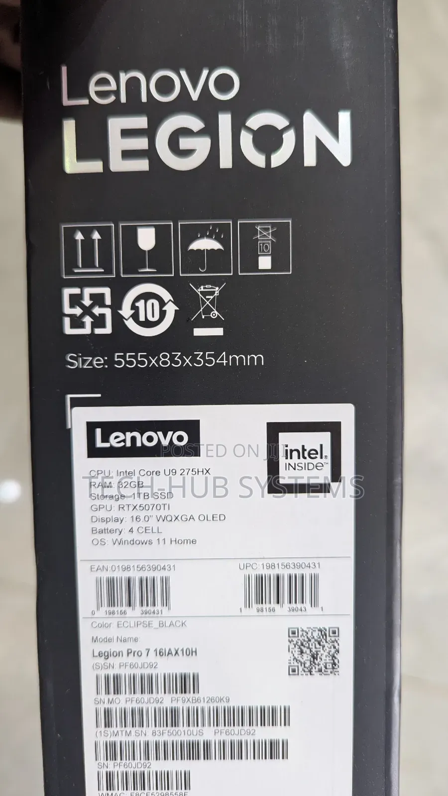 New Laptop Lenovo Legion Pro 7 32GB Intel Core Ultra 9 SSD 1T