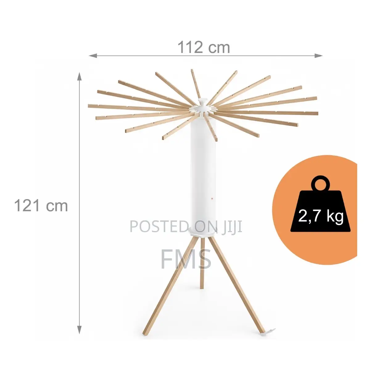 Elaxdays "Octopus" Clothes Drying Rack With Wooden Arms – White