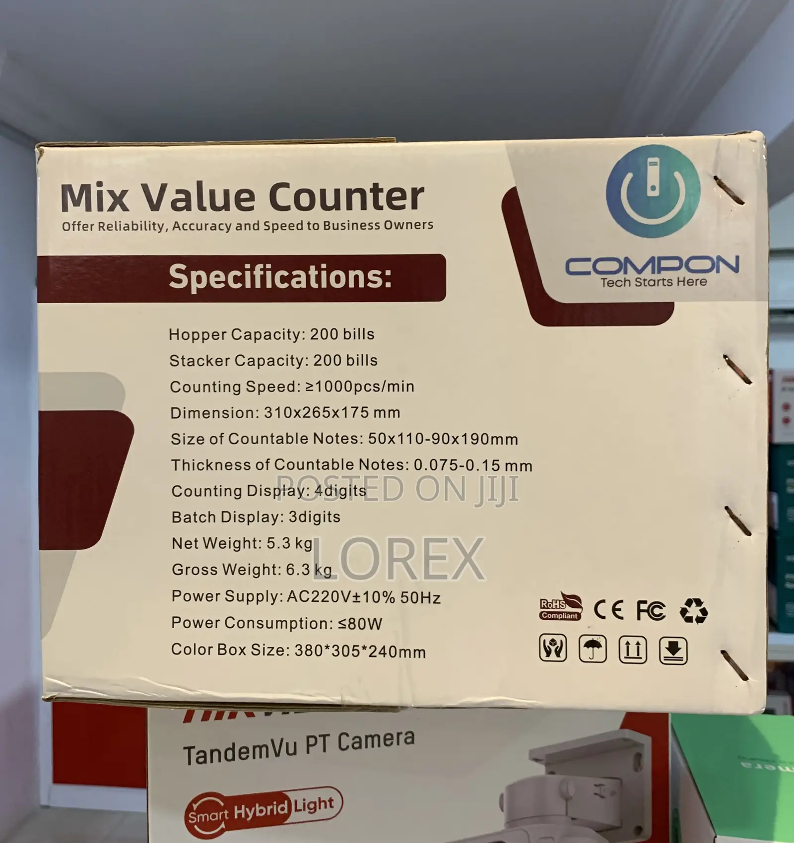 Compon Mix Value Counter Money Counter With UV, MG, MT, IR, 3D,