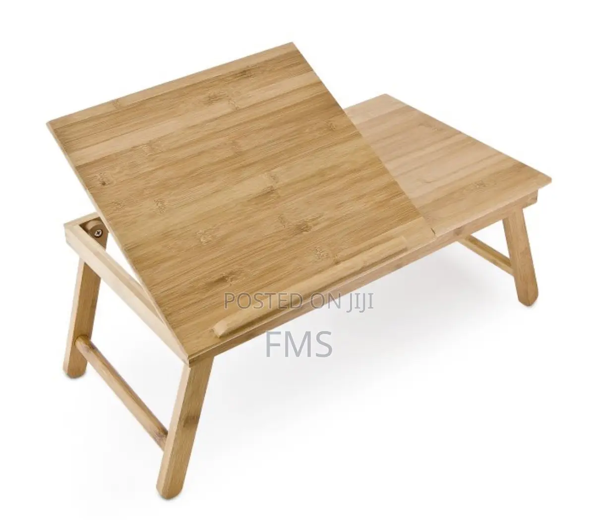 Relaxdays Adjustable Bamboo Laptop Bed Desk With Side Drawer